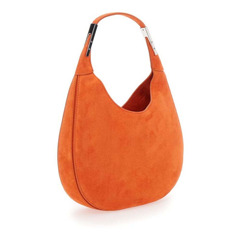 Savette Women 'Florence Small' Orange Shoulder Bag With Open Top In Suede Woman - Picture 3 of 6